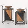 9.75" Wooden Block Pillar Holders - Set of 2, Multicolor - 4 of 4
