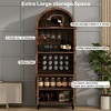Resenkos 71-Inch Farmhouse Wine Bar Cabinet with Glass Holder - /Natural - 3 of 4