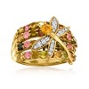 Ross-Simons 2.95 ct. t.w. Multi-Gemstone Dragonfly Ring in 18kt Gold Over Sterling - 4 of 4