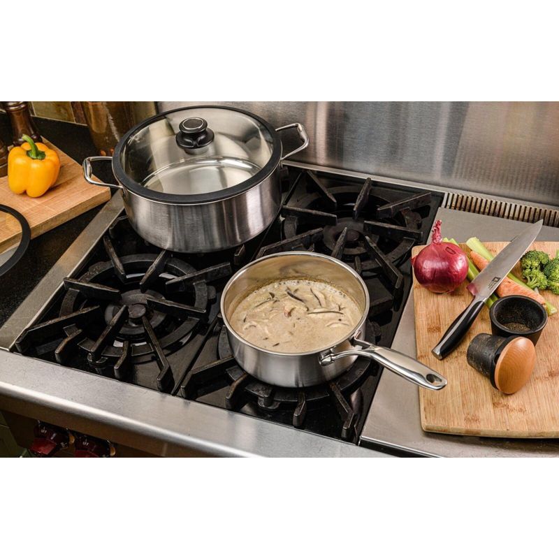 Frieling Black Cube, Saucepan w/ Lid, 8" dia., 2.5 qt., Stainless steel/quick release, 3 of 5