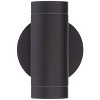 Possini Euro Design Modern Outdoor Wall Light Fixture Matte Black Cylinder 6 1/2" Tempered Glass Lens Up Down for Exterior House - 3 of 4