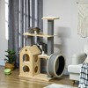 PawHut 53" Modern Cat Tree with Scratching Posts, Small Cat Tree with Double-Layer House, Small Cat Tower for Indoor Cat Furniture, Wooden Cat Tree - 3 of 4