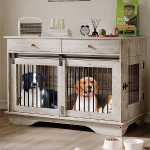 Large Dog Furniture Crate, 47 in Furniture Style Dog Crate with Removable Divier for Large/Medium/Small Dogs - 1 of 4
