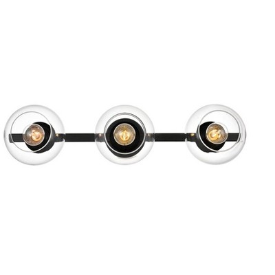 Elegant Lighting Rogelio 3 light Black and Clear Bath Sconce