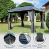 10x12 FT Outdoor Patio Aluminum Gazebo,Galvanized Steel Roof Gazebo,Pavilion With Zippered Netting And Curtains For Garden,Lawns-Coolbibila - 3 of 4