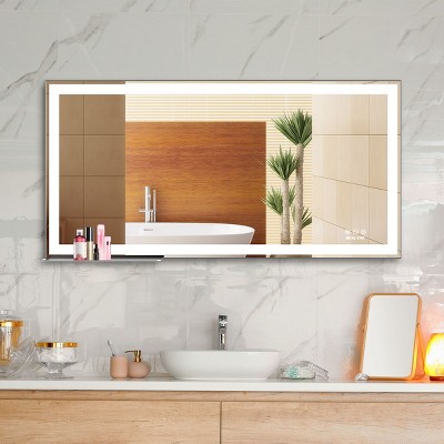 Oversized LED Bathroom Mirror Wall Mounted Mirror,Aluminum Frame Wall Mirror Large Full Length Mirror With Light,Full Body Mirror-The Pop Home