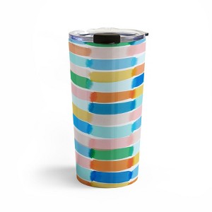 Jacqueline Maldonado Dreamy Watercolor Dashes Multi 20 oz Stainless Steel Travel Mug - Deny Designs - 1 of 4