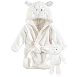 Luvable Friends Bathrobe and Toy Plush, Lamb, 0-9 Months - 1 of 4