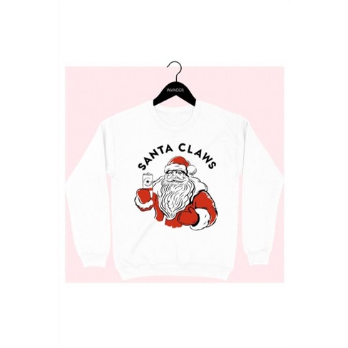 Women s Santa Claws Crewneck Sweatshirt Wknder M Target