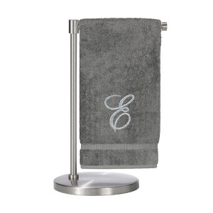BC BARE COTTON Monogrammed Bath Towel, Personalized Gift, 27 x 54 inches - Set of 2 - Gray - Silver Script - 1 of 1