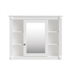 NicBex 35" x 28" Wall Mounted Bathroom Storage Cabinet with Mirror, Modern Medicine Cabinet with 6 Open Shelves for Bathroom, Blue - 3 of 4