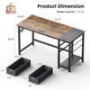Sevobal Desks Computer Desk With Drawers, Home Office Desk Writing Desk Work Desk With 2-Tier Drawers, Brown And Black, 55.12"*23.62"*29.33" - 3 of 4