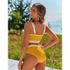 AI'MAGE Swimsuit Set for Women 2 Piece Ribbed High Waisted Bikini Set Sporty Color Block Bathing Suits XS-2XL - 2 of 3