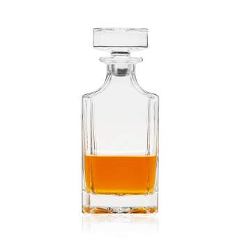 True Clarity Liquor Decanter - Minimal Square Glass Carafe for Whiskey, Gin, Scotch or Liquor with Stopper - 750ml Set of 1