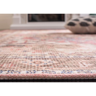 Ivory and Rust Cotton Chenille Flat Woven Area Rug 3' x 5'