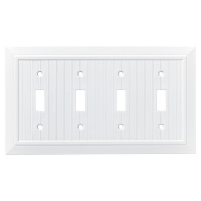 Franklin Brass Classic Beadboard Quad Switch Wall Plate White