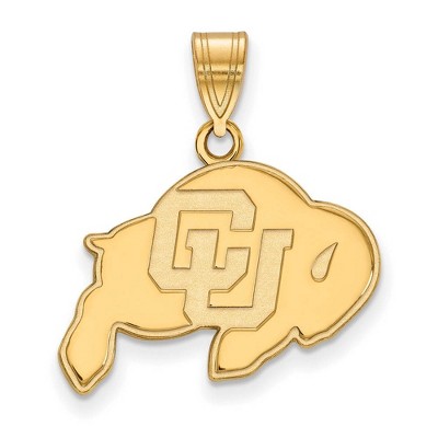 Black Bow Jewelry 10k Yellow Gold Colorado Buffalos NCAA Medium Pendant