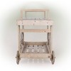 Wooden Cart Display with Wheels Tan - Alpine Corporation - 4 of 4
