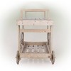 Wooden Cart Display with Wheels Tan - Alpine Corporation - image 4 of 4