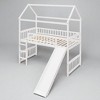 Twin Size Loft Bed with Slide and Guardrails, Wood Playhouse Loft Bed Frame for Kids with Ladder - 3 of 4
