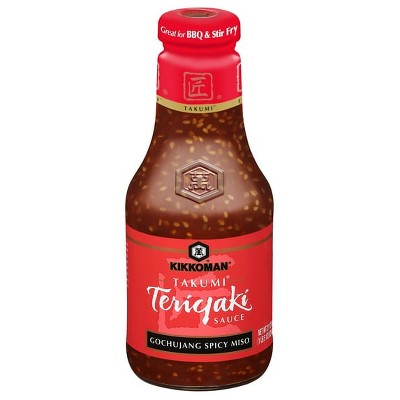 Kikkoman Takumi Teriyaki Gochujang Spicy Miso, 21.5 fl oz Glass Bottle, Spicy Korean Chili Miso Flavor (Pack of 4)