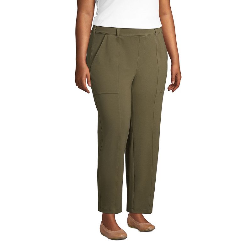Lands' End Women's Starfish Mid Rise Elastic Waist Pull On Utility Ankle Pants, 5 of 6