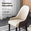 POVISON Contemporary Upholstered Dining Chairs Set of 2, High Back Armchairs, Brown - 4 of 4