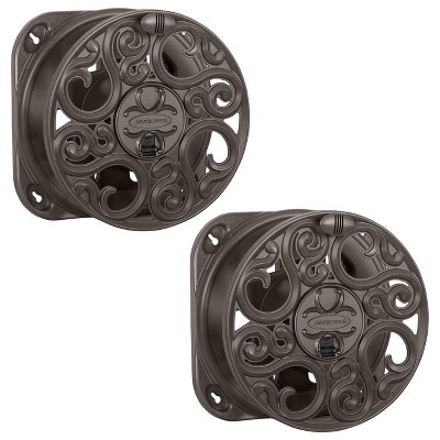 Suncast Sidewinder 60 Foot Side Scroll Decorative Wall Mount Hose Reel (2 Pack)