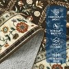 Acekool Grey Floral Washable Area Rug, Non-Slip Low Pile Carpet for Living Room, Bedroom, Dining Room, Indoor Foldable Soft Mat - 3 of 4