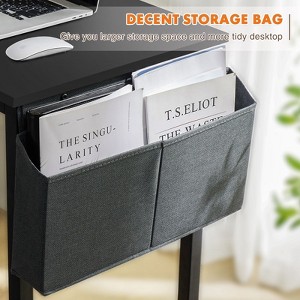 Infurnic Desks Computer Desk with Storage Bag Headphone Hook, Home Office Desk Modern PC Table for Kids and Students Study Writing Table, Black, - 1 of 4