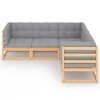 vidaXL Patio Furniture Set 5 Piece Outdoor Sectional Sofa Solid Wood Pine - Natural - 3 of 4