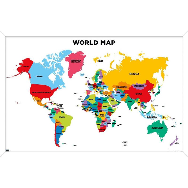 Trends International Map - World 2022 Framed Wall Poster Prints, 1 of 7