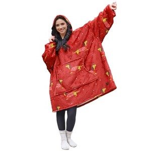 Catalonia Oversized Fleece Flannel Blanket Hoodie Sweatshirt for Women Men, Warm Wearable Blanket Pullover Adult, Cozy Christmas Gift for Wife Woman - 1 of 4