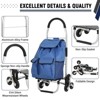 2 in 1 Folding Shopping Cart, 176LBS Load Capacity Stair Climbing Cart, Portable Hand Truck Dolly with 36L Removable Bag for Shopping Laundry - 3 of 4