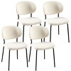 Boucle Dining Chairs Set of 4,Modern Curved Back Upholstered Accent Chairs with Black Metal Legs for Dining Room-Baofuwish - 2 of 4