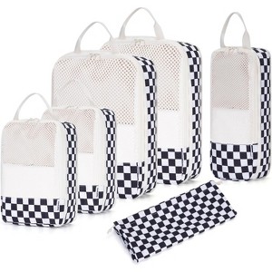 6 Set Compression Packing Cubes for Travel Kids Women Carry on, Packing Organizers Bag for Backpack Luggage - 1 of 4
