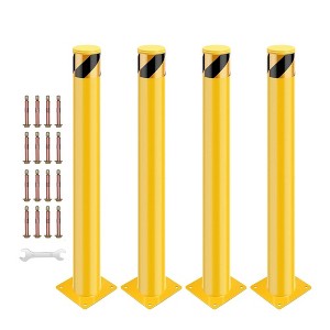 Safety Bollard Post, Steel Bollards Parking Barrier Yellow Powder Coated - 1 of 1