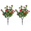 COZONY Set of 2/4 Artificial Topiary Ball Trees with Metal Stakes, UV-Resistant Rose Decor - 2 of 4