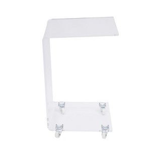 YIYIBYUS Modern Acrylic Snack Table in Clear Nightstand Modern End Table Side Table - 1 of 4