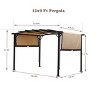 12 x 9 Ft Outdoor Pergola Patio Gazebo,Retractable Shade Canopy,Steel  Frame Grape Gazebo,Sunshelter Pergola for Gardens,Terraces - 4 of 4