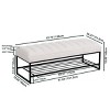 52"Entryway Bench With Shoe Rack,Shoe Storage Bench,Small Entryway Bench With Storage,Storage Bench Upholstered With Metal Shelf-Cuddlewood - 4 of 4