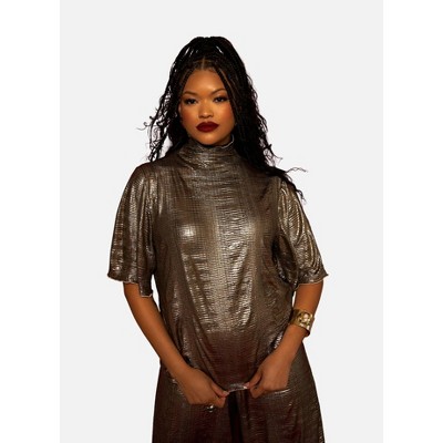 Rebdolls Women's Joy Liquid Metal Oversized Top