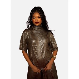 Rebdolls Women's Joy Liquid Metal Oversized Top - 1 of 3
