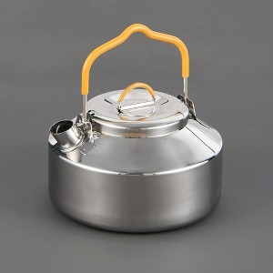 1Pc Outdoor Camping Kettle, 800ML Stainless Steel Teapot Portable Tea Kettle for Boiling Water Compact Lightweight Camp Coffee Pot Outdoor Hiking - 1 of 4