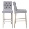 WestinTrends 29" Linen Fabric Tufted Bar Stool (Set of 2) - 4 of 4