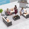 5-Piece Patio Wicker Conversation Sofa Set with Coffee Table,Rattan Sofa Chair with Cushion - 4 of 4