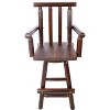 VYNXARIA Rustic Bar Stool£¬Fir Wood Construction,Wide Armrest, Rustic Kitchen Stool,Tall Bistro Chair for Dining Room, Restaurant,Brown - 2 of 4