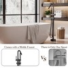 Freestanding Bathtub Filler with High-Flow Shower Mixer Valve - Floor Mounted Freestanding Tub Spout and Standing Shower Faucet System - 3 of 4