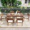 7-Piece Outdoor Dining Set, All-Weather Patio Furniture Set with Dining Table and Chairs, Acacia Wood Frame - ModernLuxe - 2 of 4