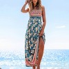 Women's Boho Chic Floral Print Maxi Dress with Smocked Bodice -Cupshe - 3 of 4